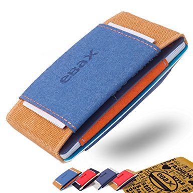 Ebax Minimalist Slim Wallet With Elastic Front Pocket Card Holders And Cash
