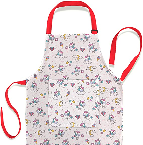 Nomsum Art Smock and Apron for Kids Child and Toddler for Cooking, Baking, Ages 3-8