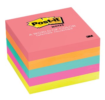 Post-it Notes 3 in x 3 in Cape Town Collection 5 PadsPack 654-5PK