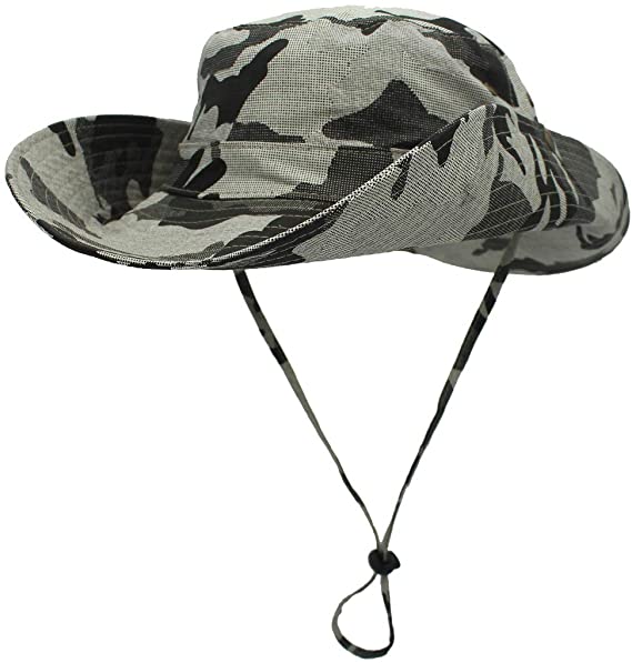 Panegy Outdoor Camouflage Boonie Hat Military Bucket Caps Wide Brim UPF 50  Ultralight Fishing Sun Hat