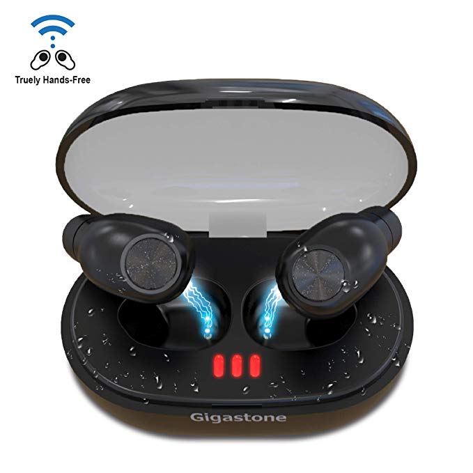 Gigastone True Wireless Bluetooth Earbuds Bluetooth 5.0 Long Hours Big Battery Playtime Quality Stereo Sound Strong Stable Automatic Connection Truly in-Ear Earphones Built-in Microphone IPX5 Waterproof Light & Portable Exercise Sport Magnetic