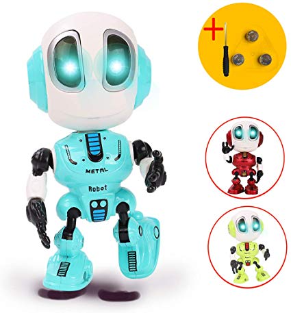 TTOUADY Talking Robots for Kids, Mini Robot Toys That Repeats What You Say with Colorful Flashing Lights to Help Toddlers Talking, Toys for 3,4,5,6  Years Old Boys and Girls Gift (Blue)