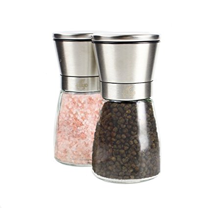 Tuyo Salt and Pepper Grinder Set Easy to Use Stainless Steel Salt and Pepper Mills Set