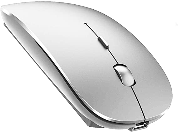 Rechargeable Wireless Mouse for Mac Wireless Mouse for Laptop iMac Wireless Mouse mac Desktop Computer (Silver)