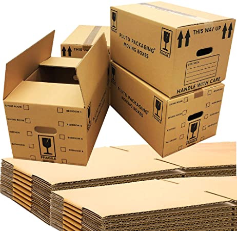 40 x Large Pack Of Strong Cardboard Boxes 47cm x 31.5cm x 25cm 44 litres Packing Shipping House Moving Double Wall Box With Tape
