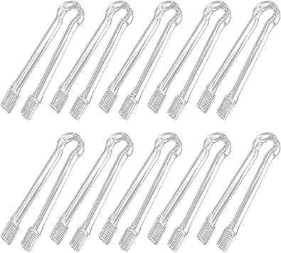 10 Pcs Plastic Buffet Serving Tongs, Clear Kitchen Tongs Mini Serving Utensil Tongs for Food Ice Salad Buffet Barbecue Cookies, 6.3 Inches