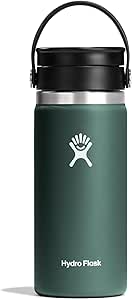 Hydro Flask Stainless Steel Wide Mouth Bottle with Flex Sip Lid and Double-Wall Vacuum Insulation for Coffee, Tea and Drinks