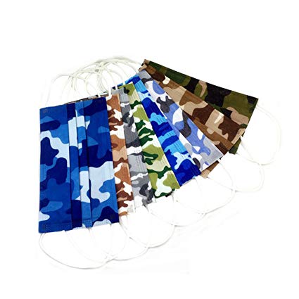 Flyusa 50 Pcs Camouflage Pattern Disposable Earloop Non Woven Face Mask Surgical Anti Dust Fog Filter Outdoor Mouth Cover