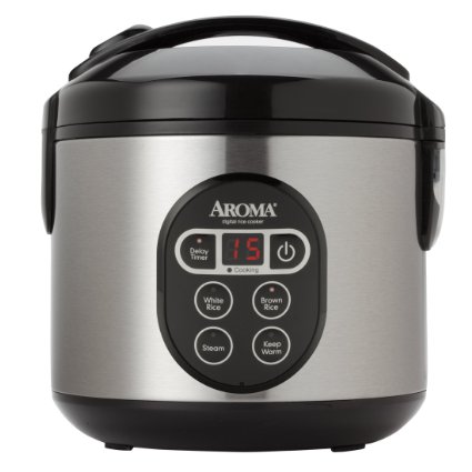 Aroma ARC-914SBD 8-Cup Cooked Digital Rice Cooker and Food Steamer