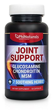 Phi Naturals Joint Support with Glucosamine, Chondroitin, MSM, Devil's Claw, Turmeric, Boswellia & More!