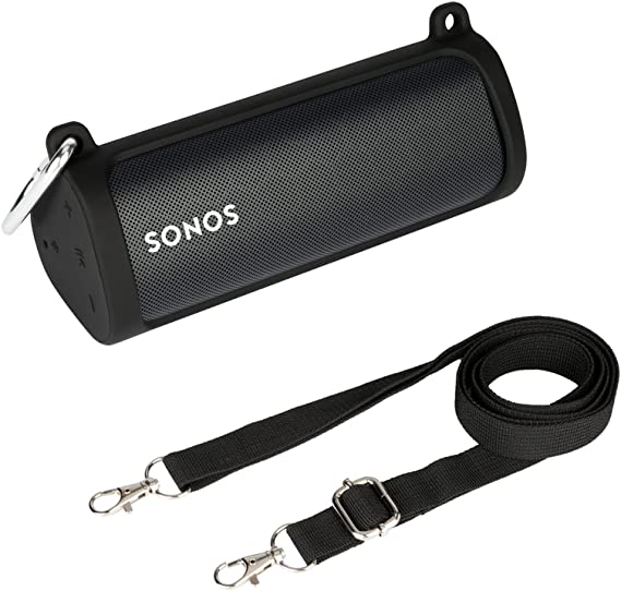 Khanka Silicone Case Replacement for Sonos Roam Portable Smart Bluetooth Speaker (Black)