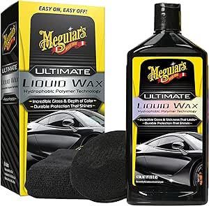 Meguiar's Ultimate Liquid Wax, Durable Protection that Shines, Towel and Pad Included – 16 Oz Bottle