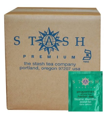 Stash Tea Peppermint Herbal Tea, 100 Count Box of Tea Bags in Foil