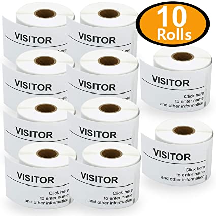 10 Rolls Dymo 30857 Compatible 2-1/4" x 4" Visitor Name Tag & Badge Labels,Compatible with Dymo 450, 450 Turbo, 4XL and Many More