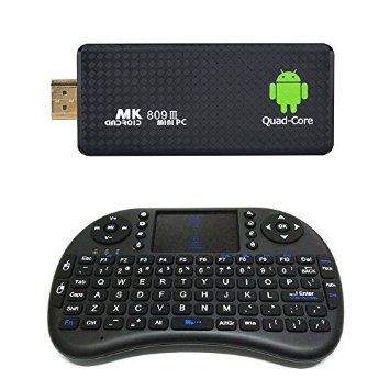 EASYTONE android 44 Smart Mini PC TV Dongle MK809III RK3188T Stick Quad core Kodi 2GB8GB Bluetooth 40 with I8 Wireless Keyboard