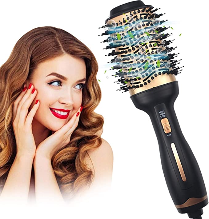 3 in 1 Hair Dryer and Volumizer Styler Brush, Dry & Straighten & Curl & Comb Multifunctional Salon Negative Ion Hair Dryer Reduce Frizz And Static, Hair Styler For Women And Girls All Kinds Of Hair