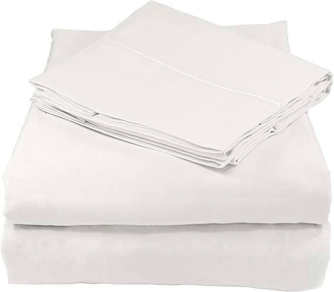 Whisper Organics 100% Organic Cotton Sheet Set, 300 Thread Count - GOTS Certified (White, King)