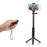 Accmor Rhythm Pro Bluetooth Selfie Stick GoPro Monopod with Tripod Stand for iPhone 6 Plus 6 5S Android Samsung Galaxy S6 S5 Note 4 3 and GoPro Hero Camera