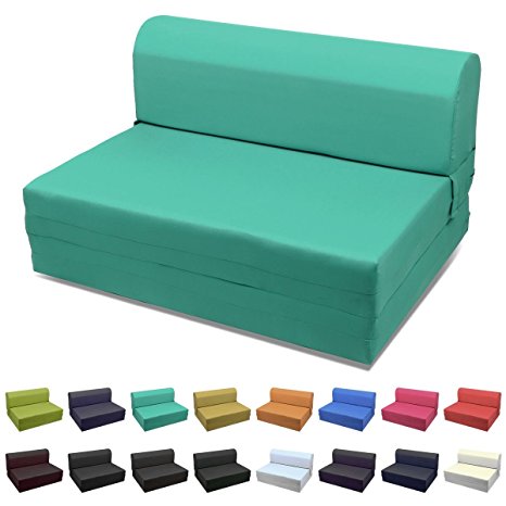 Sleeper Chair Folding Foam Bed Choose Color & Sized Single,twin or Full (Full (5x46x74), Teal Green)