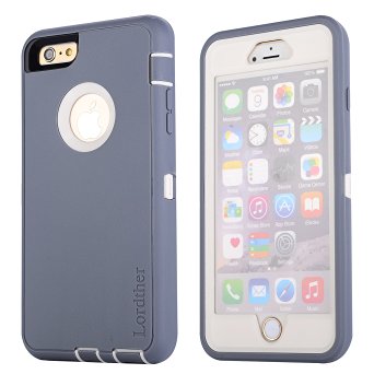 Iphone 6s Plus/6 Plus case, Lordther Armor Cases ShieldOn Series [Heavy Duty] Silicone TPU Cover with [Bonus Removable Build-in Screen Protector] Only for Iphone 6/6s Plus 5.5 Inches (Grey)