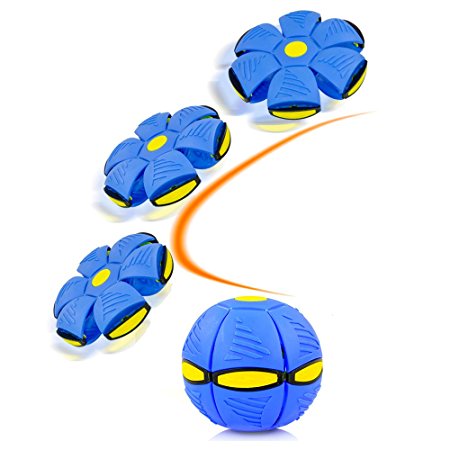 Magic Flying Saucer Ball Lost Ball Frisbee Ball Catch Ball UFO Magic Flash Darts Deformation Ball Frisbee Flying Discs Toy Soccer Game