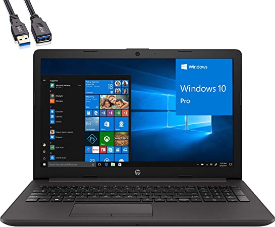 HP ProBook 255 G7 15.6" Business Laptop Computer, AMD Athlon Silver 3050U Up to 3.2GHz, 8GB DDR4 RAM, 512GB SSD, 802.11AC WiFi, Bluetooth 4.2, Dark ash Silver, Windows 10 Pro, BROAG Extension Cable