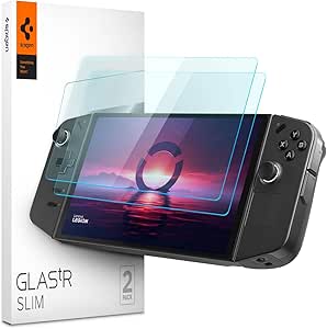 Spigen Glas.tR Slim Protector Pantalla para Lenovo Legion Go, 2 Unidad, Alta Definición, Crystal Clear, Anti-Arañazos, Dureza 9H