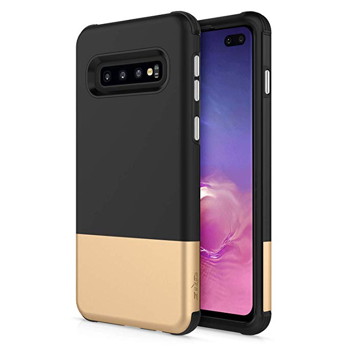 Zizo Division Series Compatible with Samsung Galaxy S10 Plus Case Lightweight with Anti Scratch Shockproof Black Gold
