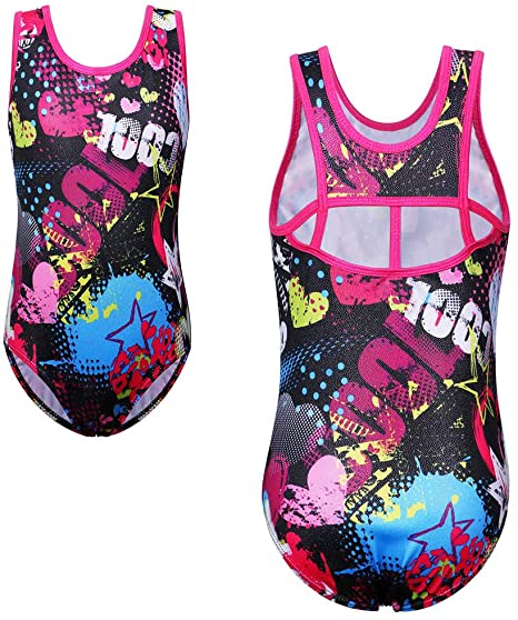 TFJH E Gymnastics Leotards for Girls Sparkle Athletic Clothes Activewear One-piece