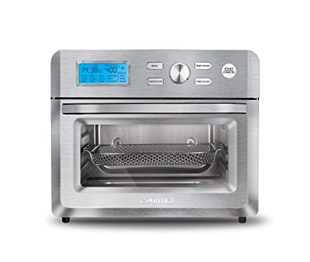 Gourmia GTF7600 16-in-1 Digital Air Fryer Oven - Extra Large Capacity - Glass Viewing Window - Stainless Steel