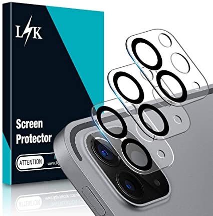 [3 Pack] L K Camera Lens Screen Protector for iPad Pro 12.9 inch (2020), [New Version] Ultra-Thin HD Clear Tempered Glass Camera Len Film