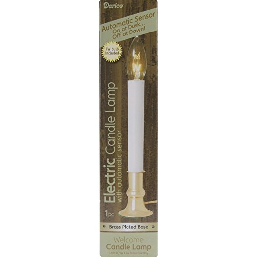 Darice 6206 Brass Plated Candle Lamp with On/Off Sensor