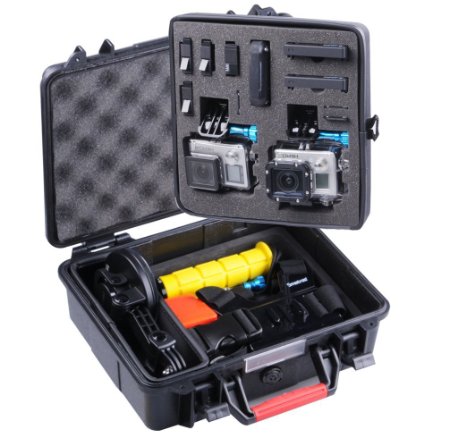 Smatree® SmaCase GA500 Floaty & Watertight Case with ABS materials- Carrying and Travel Case with Ideal Pre-cut Foam Interior (11.02" X 9.68" X 4.17")for Gopro hero, HD Hero4, 3 , 3, 2 Camera camcorder and Essential Accessories - Complete Protection for Your GoPro Camera