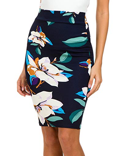 Urban CoCo Women's High Waist Stretch Bodycon Pencil Skirt