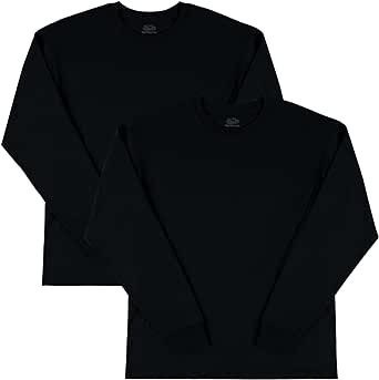 Fruit of the Loom Men's Eversoft Cotton Long Sleeve T Shirts, Breathable & Moisture Wicking with Odor Control