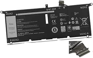 ASKC 52Wh DXGH8 Battery for Dell XPS 13 9370 2018 Series XPS 13-9370-D1605G 13-9370-D1605S 13-9370-D1705G 13-9370-D1705S 13-9370-D1805G 13-9370-D1809G 13-9370-D1905TG 13-9370-D2905G