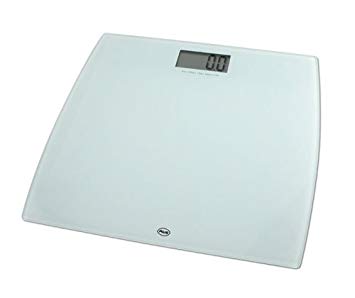 American Weigh Amw-330lpw-wht Low Profile White Glass Top Digital Bathroom Scale 330 X 0.2 Pound