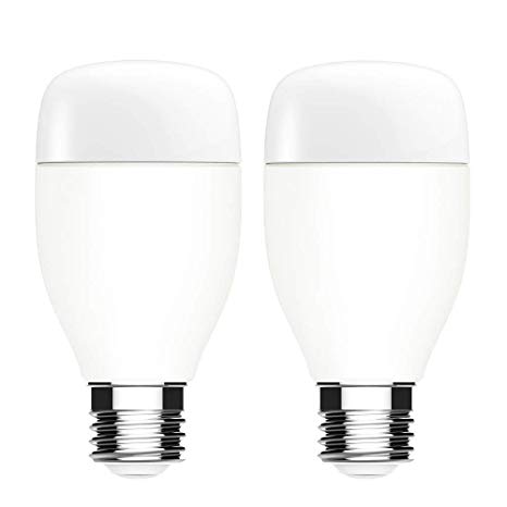 (2-Pack) Smart LED Light Bulb, E26 7W RGBW Colors Dimmable LED Smart Bulb, No Hub Required - Timing Function - Remotely Control, Compatible with Alexa/Google Home
