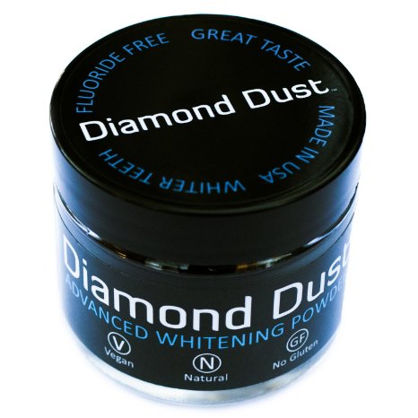 Activated Charcoal Tooth Whitening Powder by Diamond Dust Fluoride Free Natural Safe for Kids