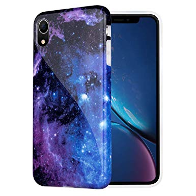 Caka Marble Case Compatible for iPhone XR, Starry Pattern Slim Anti-Scratch Shock-Proof Luxury Fashion Silicone Soft Rubber TPU Protective Case for iPhone XR (6.1'') - (Starry)