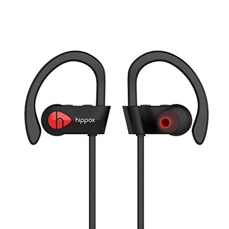 HIPPOX Bluetooth Headphones, Moov Waterproof V4.1 IPX7 Wireless Sports Earbuds Headset with Mic (Noise Cancelling) for iPhone Samsung Galaxy and Android Phones