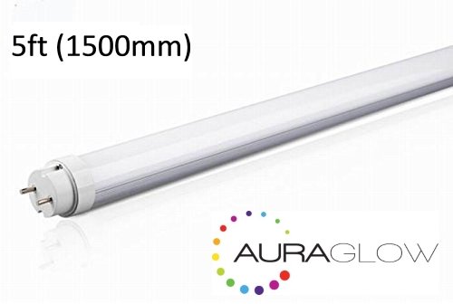 Auraglow Energy Saving 24w 5ft 1500mm Cool White, 6500k, 2400lm, T8 Fluorescent LED Tube Light, 58w EQV