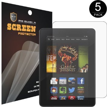 Mr Shield Kindle Fire HDX 7" 7 7'' HD Anti-glare Screen Protector [5 pack] (will only fit Kindle Fire HDX 7") with Lifetime Replacement Warranty