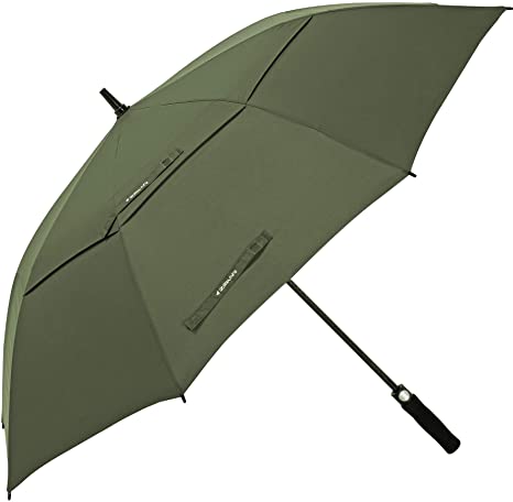 ZEKAR 54/62/68 Inch Windproof Large Golf Umbrella, Oversized Double Canopy Vented Waterproof Stick Umbrellas Automatic Open for Men Women, Including Wooden Handle Version