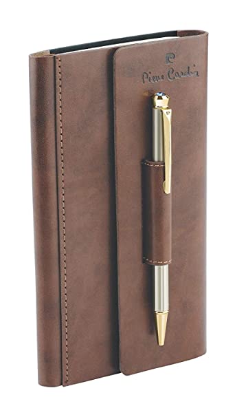 Pierre Cardin Business Gift Set Box Pack | Comfortable Grip | Set of Ball Pen & A Brown Diary | Smudge Free, Smooth Refillable Pen | Ideal For Gifting | Blue Ink, Pack Of 1