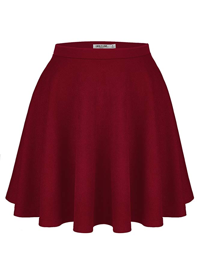 Womens Versatile Stretchy Flared Casual Skater Skirt - Made in USA