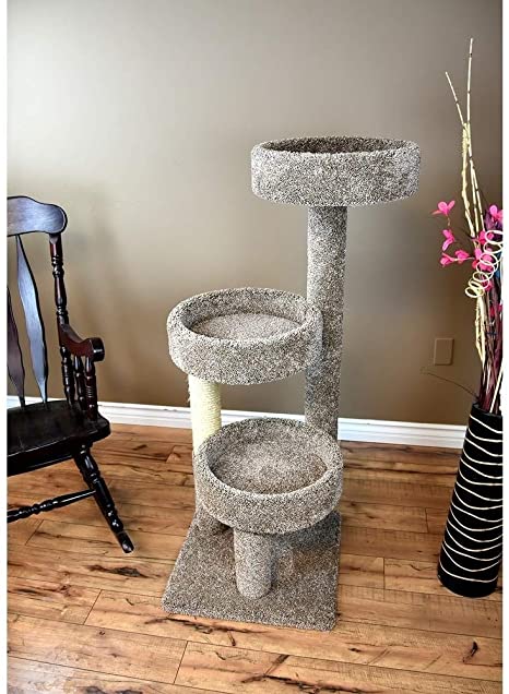 New Cat Condos Carpeted Solid Wood Cat Tree Tower