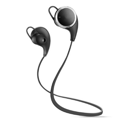 Bluetooth Headphones Ansion Wireless Sports Bluetooth 4.1 Headset Earbuds Lightweight HD Stereo Earphones Noise Cancelling Headphones W/Mic In-Ear Sweatproof Earpiece HandsFree for Smartphones-Black