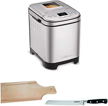 Cuisinart CBK-110 Compact Automatic Bread Maker, Silver Includes 8-inch Bread Knife and Bread Board