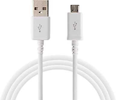 Original Quick Charge Micro USB Charging Data Cable ECB-DU4EWE for Samsung Galaxy J7 V 2nd Gen / J7 Star (2018) Cell Phones 5 FT Non-Retail Packaging - White